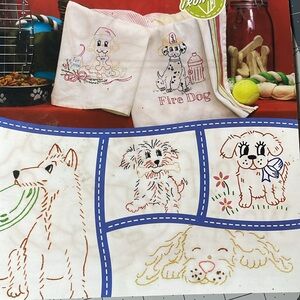 Aunt Martha's Embroidery Patterns booklet, Playful Puppies #409